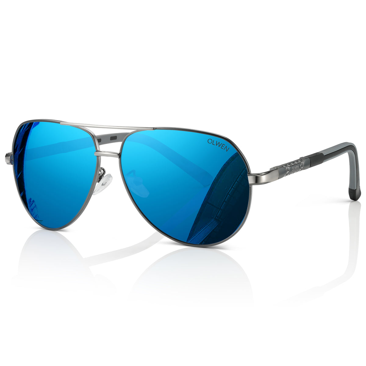 Oversized Aviator Sunglasses with Stainless Steel Frames and UV Protection Rockridge Premium Aviator Outdoor Protan Sunglasses Online main image 3
