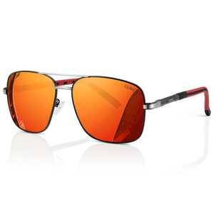 XXL Mens Navigator Sunglasses For Big Heads, Extra Wide Frame, ORANGE (MIRROR)